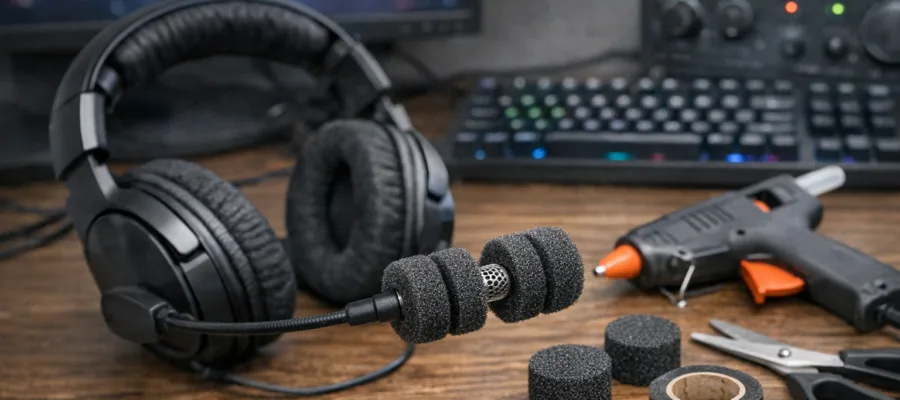Wie du dein Headset mit selbstgebauten Mikrofon-Absorbern verbesserst